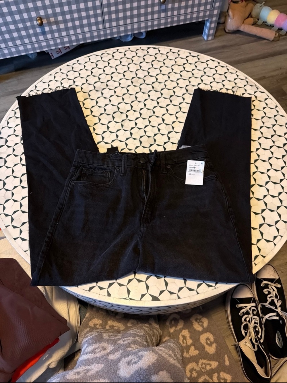 Good American Black Straight-Leg Men’s Jeans